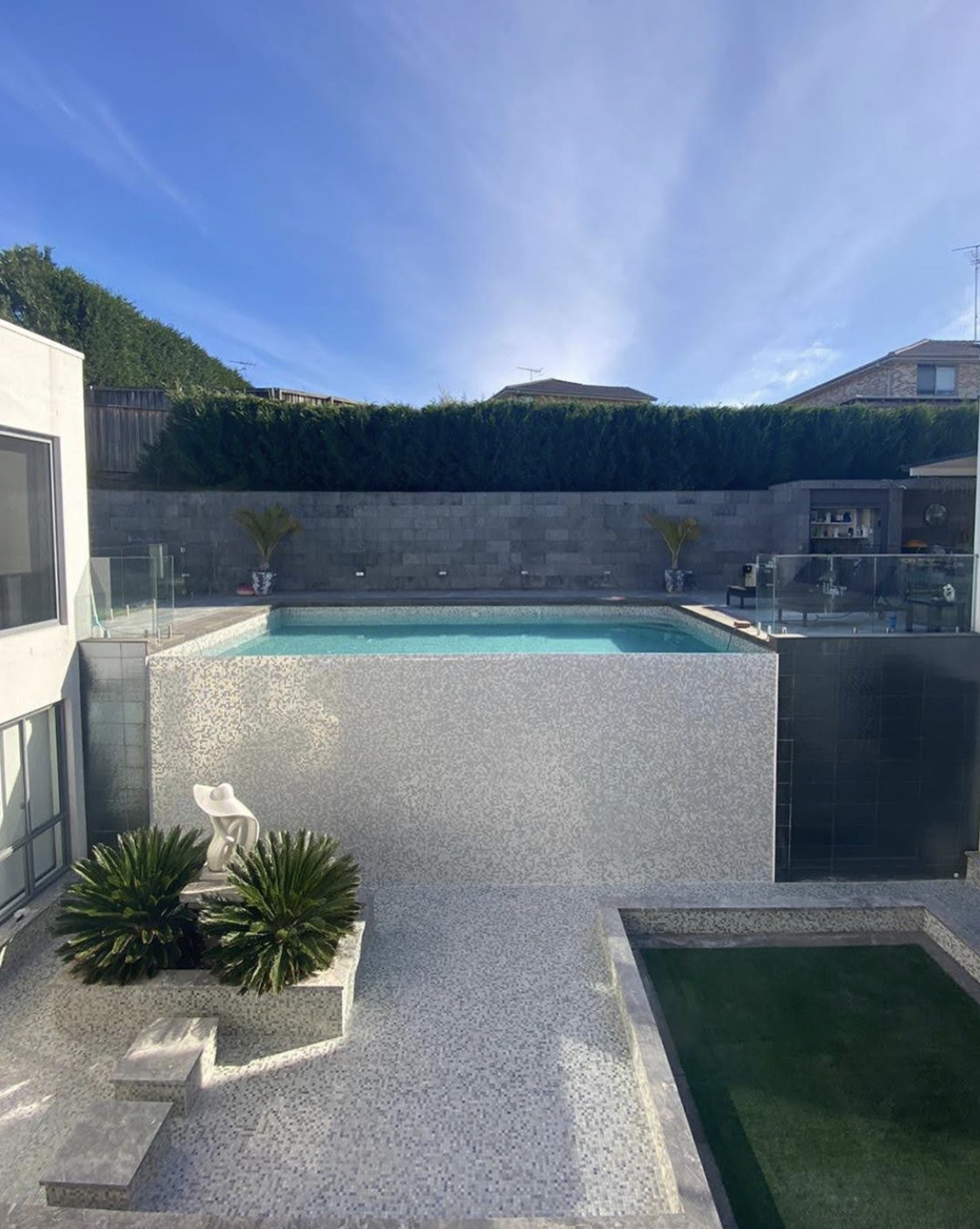 pool renovation fully tiled spillway